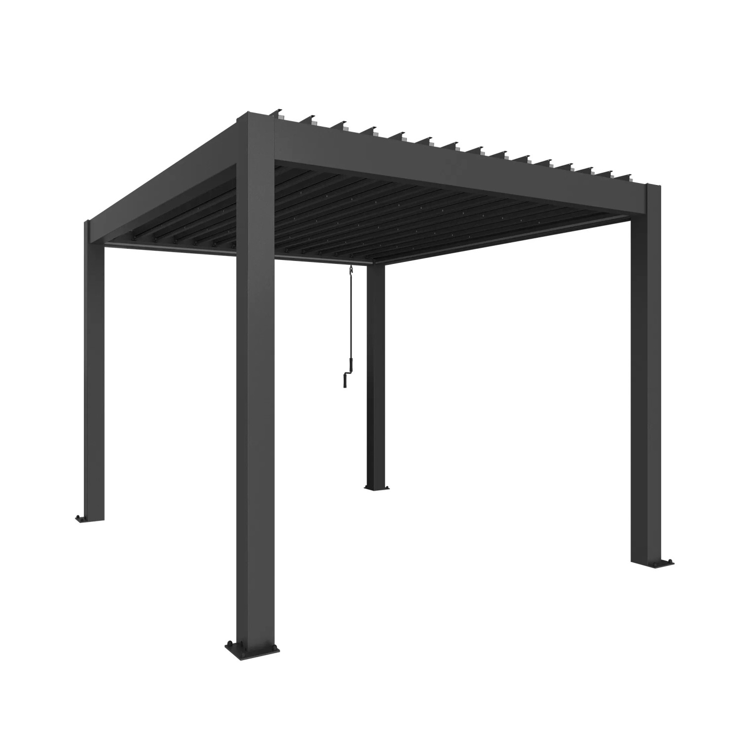 Biohort Pergola 255 cm x 367,5 cm x 312 cm ciemnoszara metaliczna