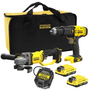 Stanley FatMax Zestaw narzędzi akumulatorowych SFMCD711 + SFMCG400 2x2,0 Ah