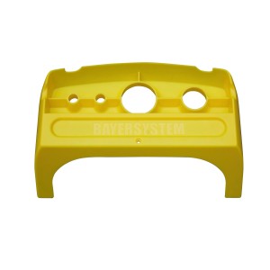 Żółta część t.b.t. do drabin domowych z otworami na narzędzia.