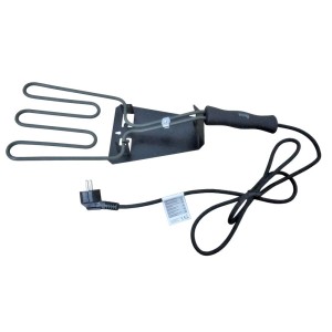 Elektryczna rozpałka do grilla z elementem grzejnym ze stali nierdzewnej i plastikowym uchwytem.
