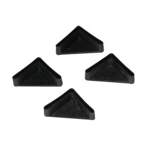 Cztery czarne łączniki narożne t.b.t. do regałów.