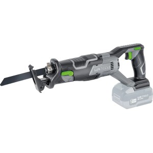 Akumulatorowy pilnik szablasty LUX A-SB-20/115, szary lisica z akumulatorem do drewna, metalu i tworzyw sztucznych.