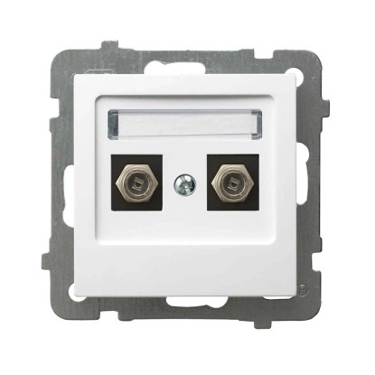 Gniazdo SAT podwójne AS GPA-2GFM00 biel
