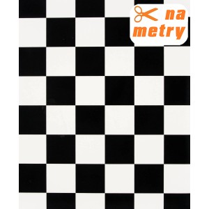 t.b.t. Wykładzina podłogowa PCV w szachownicę, czarno-biała.