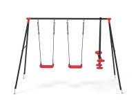 Huśtawka Mila czerwona metalowa - 136 x 256 cm, wys. 180 cm Huśtawka Mila czerwona metalowa - 136 x 256 cm, wys. 180 cm