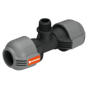 Gardena Trójnik 25 mm x 13 mm z gwintem zewnętrznym do systemów nawadniania.