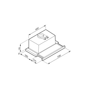 Pyramis Okap szafkowy Sliding Black Glass czarny 60 cm