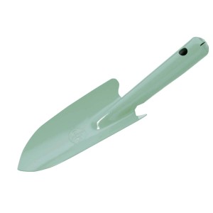 Wąska, jasnozielona kielnia do przesadzania LUX Classic ze stali z pętlą do zawieszania do prac ogrodowych.