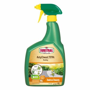 Butelka ze sprayem Substral Naturen AntyChwast TOTAL Hobby do zwalczania chwastów.