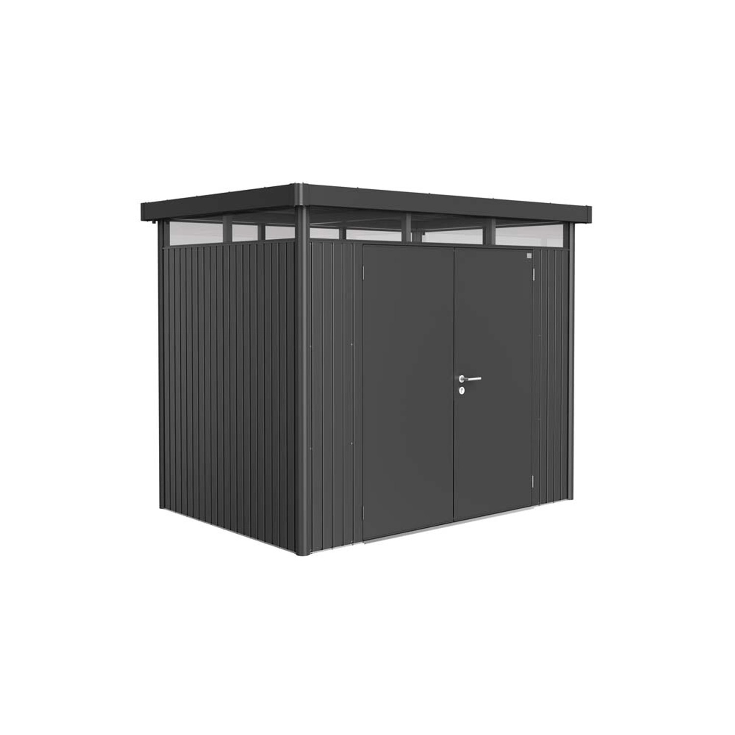 Biohort Domek ogrodowy ciemnoszary drzwi podwójne - 275 x 195 cm