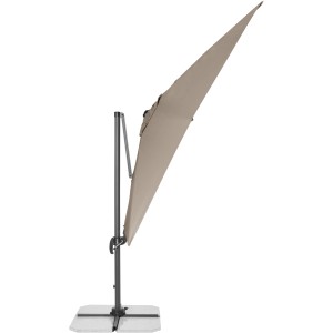 Parasol Doppler Ravenna Ax, greige, 275x275 cm, ze stojakiem. Kwadratowy parasol wiszący.