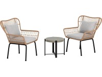 Komplet mebli balkonowych NORWALK szary 3-częściowy