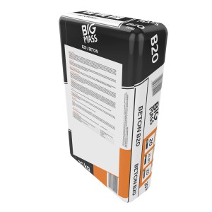 Worek betonu Big Mass B20, 20 kg, do prac budowlanych. Zaprawa i cement do projektów w domu i ogrodzie.