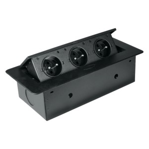 DPM Listwa przedłużacza wpuszczana 3-gniazdowa 2P+Z czarna