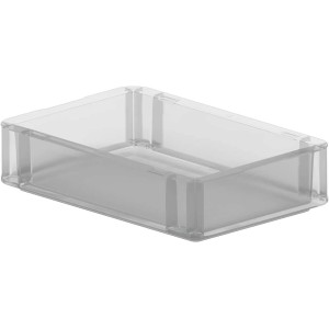 Przezroczysty pojemnik Eurobox System (30x20x7 cm) do przechowywania i organizacji.