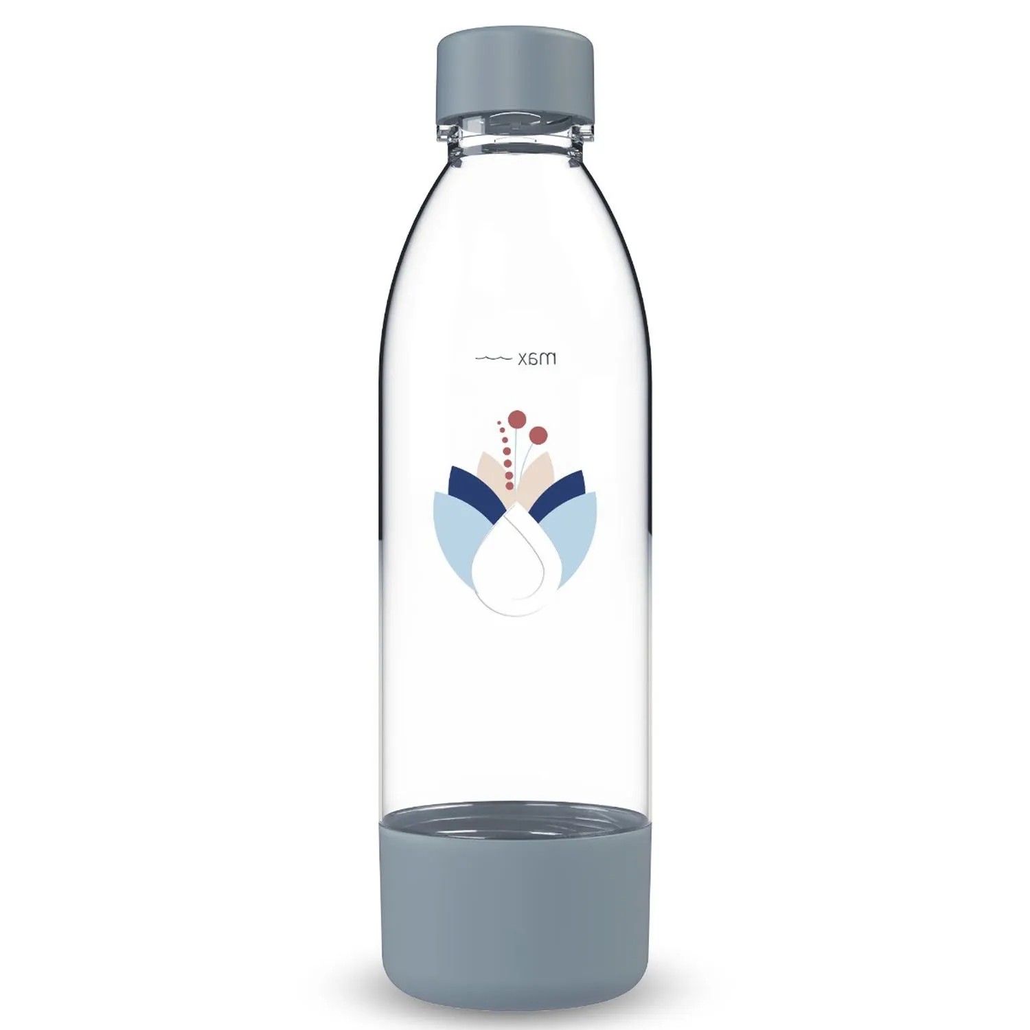 Dafi Butelka do saturatora PushAir Kwiaty stalowa - 0,7 l