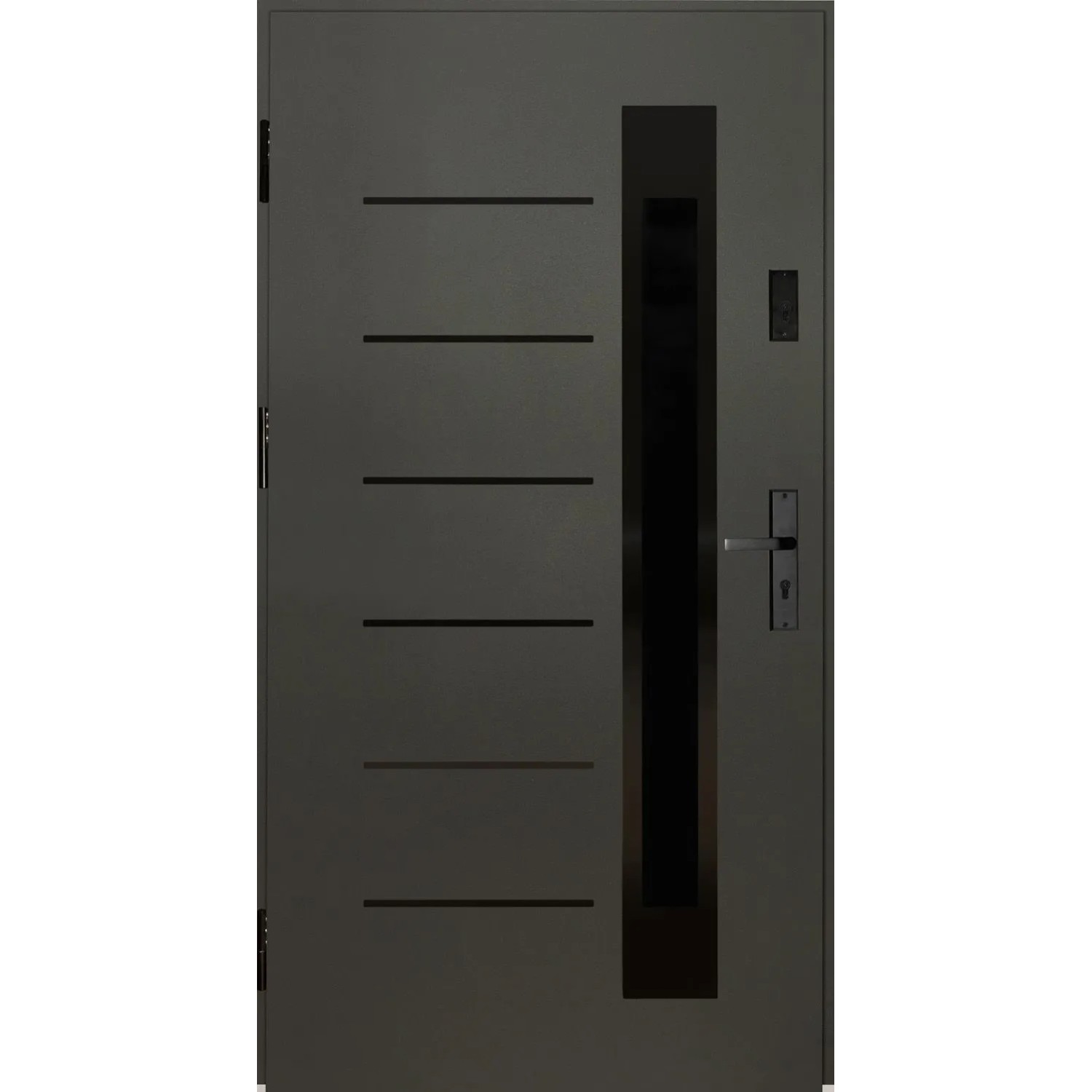 Splendoor Drzwi zewnętrzne Sella Antracyt 90L otwierane na zewn. 103x208