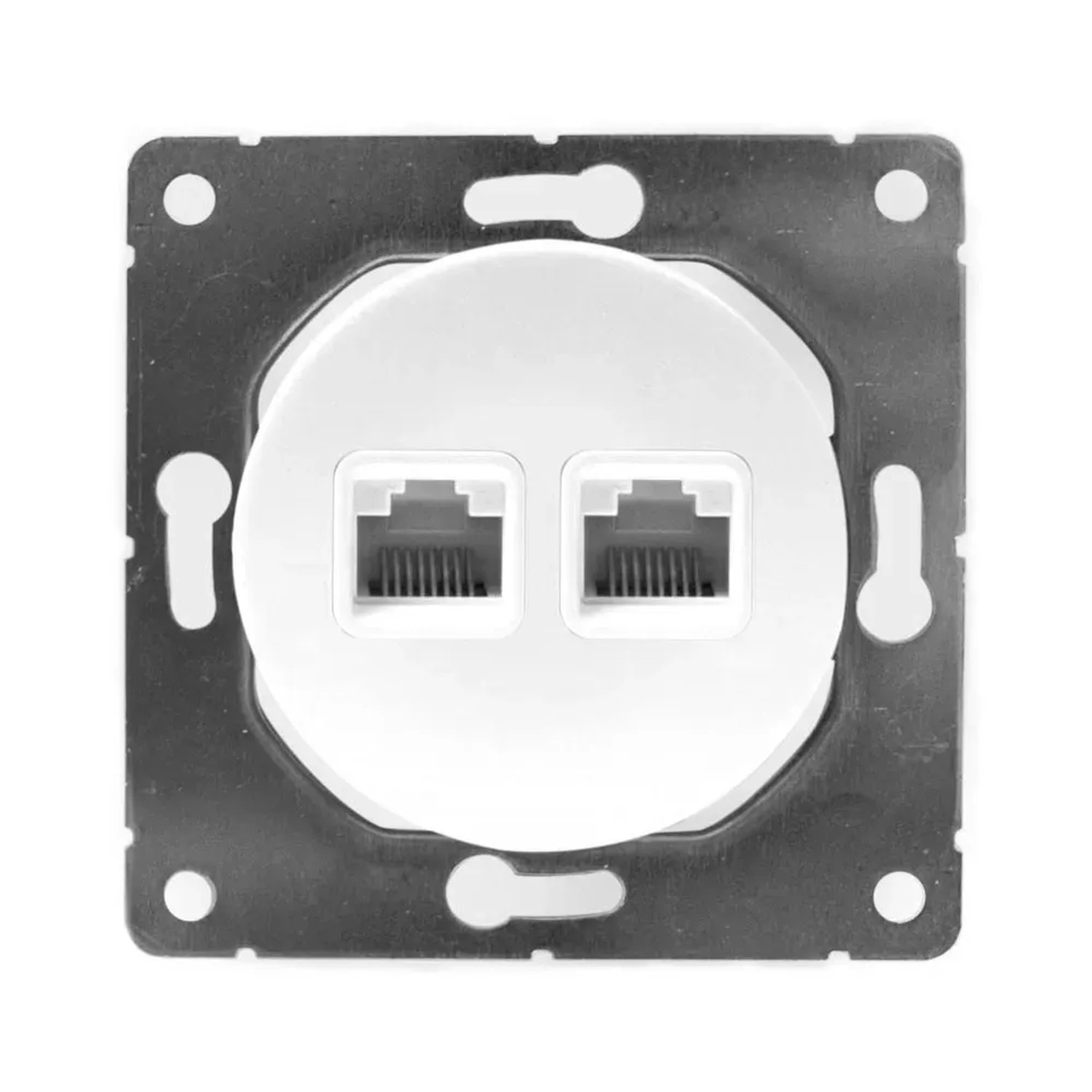 Electromalt Gniazdo komputerowo-telefoniczne Oval RJ11/RJ45 białe