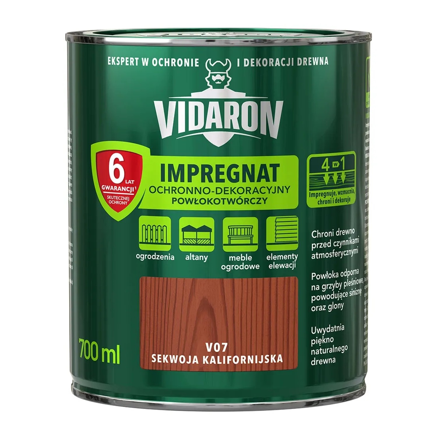 Vidaron Impregnat do drewna powłokotwórczy sekwoja kalifornijska - 0,7L