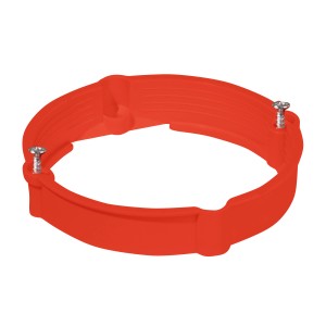 Czerwony pierścień t.b.t. do puszek podtynkowych ze śrubami.