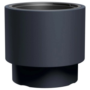 Ciemnoszara doniczka t.b.t. do użytku wewnątrz i na zewnątrz.