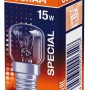 Żarówka Osram T w kształcie rurki E14, 15W, ciepła biel, do piekarników do 300°C.