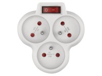 Emos Rozgałęźnik 3-gniazdkowy z uziemieniem biały z wyłącznikiem