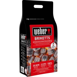 Weber Grillbrikett 4 kg w worku: Brykiet węglowy do grillowania z długotrwałym żarem.
