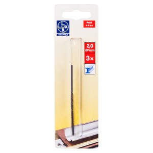 Wiertło do metalu LUX 2 mm, 2 sztuki, do metali nieżelaznych, takich jak miedź i aluminium.