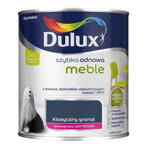 Farba do mebli Dulux, klasyczny granat, do szybkiej renowacji mebli.