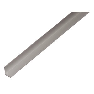 Srebrny profil kątowy równoramienny aluminiowy, 7,5 x 9,5 x 2000 mm.