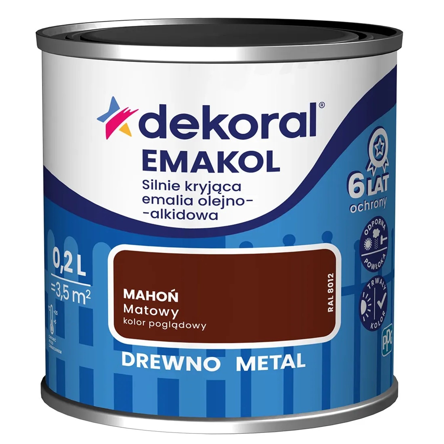 Dekoral Emalia Emakol Strong mahoń matowy 200 ml