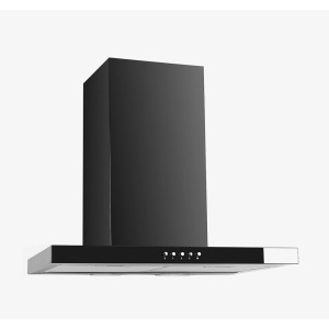 Czarny okap ścienny t.b.t. do kuchni.