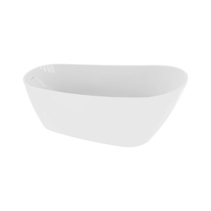 Wolnostojąca wanna owalna w kolorze białym.