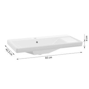 Deftrans Umywalka Bonito 80 PR wpuszczana 81x16x42