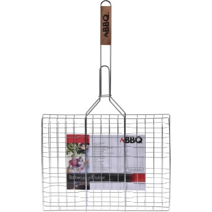 Ruszt BBQ otwierany drewniany uchwyt - 40 x 30 x 66 cm