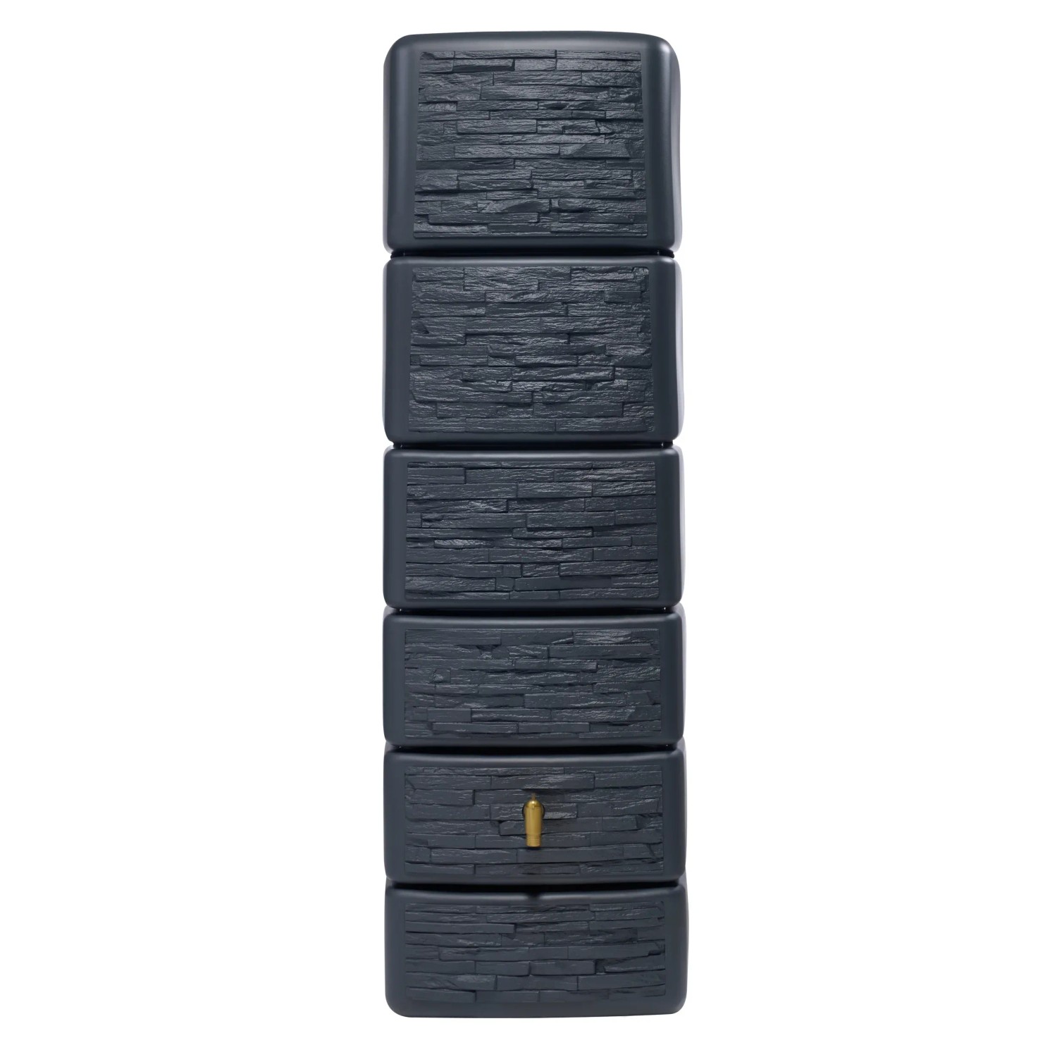 4rain Slim Stone Decor zbiornik na deszczówkę, 330 l, szary. Zbiornik na wodę deszczową z kranem, imitacja kamienia.