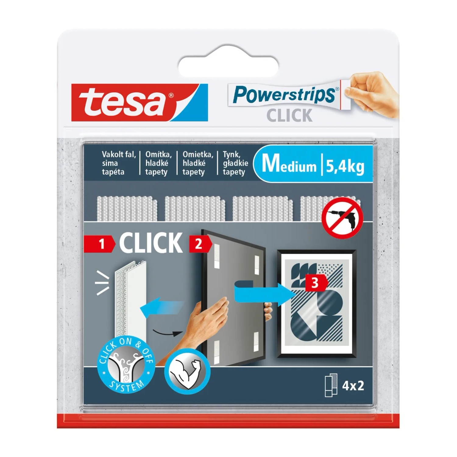 Tesa Rzepy do obrazów 4x2 M do 5,4kg
