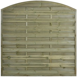 Drewniany płot t.b.t. z łukiem, panel ogrodzeniowy