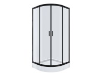 KABI Kabina prysznicowa HOBBY 90 czarny mat z niskim brodzikiem