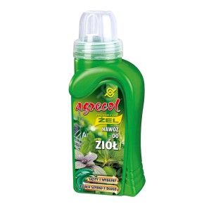 Zielona butelka nawozu do ziół Agrecol Mineral Gel.