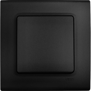 Czarny włącznik światła Viko, kwadratowy. Włącznik ścienny do wnętrz.
