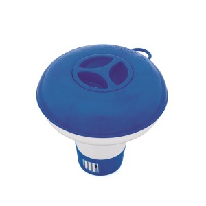 Pływak dozujący chemię basenową Bestway do tabletek do 20g, niebiesko-biały.