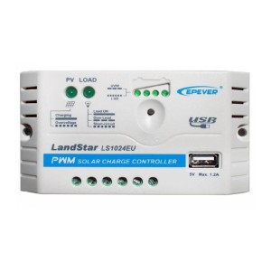 Regulator ładowania solarnego LandStar LS1024EU do fotowoltaiki z portem USB.
