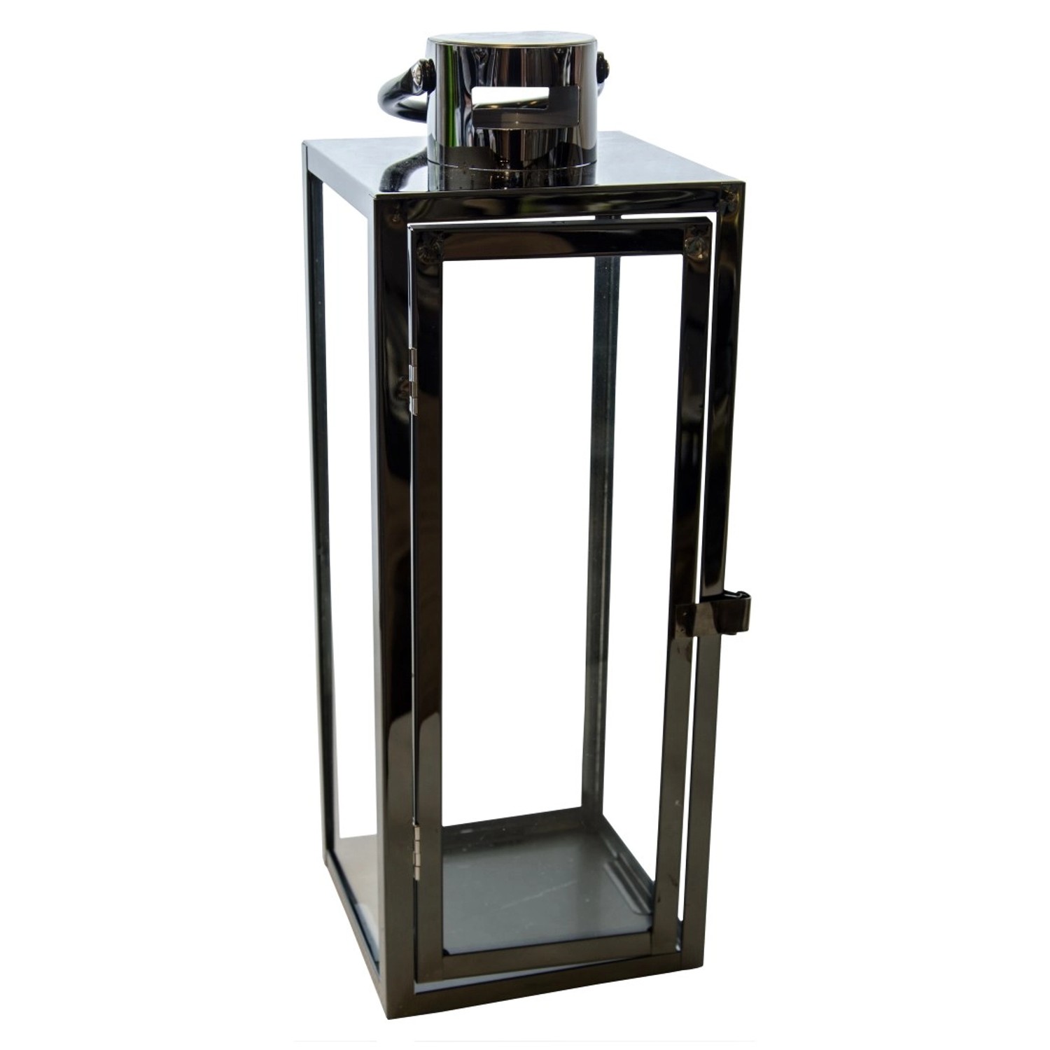 Latarnia Barcelona na świece średnia M czarna wys. 39 cm