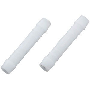 Białe złączki wodne t.b.t., plastikowe złączki do węży wodnych.