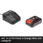 Akumulatorowe nożyce do żywopłotu Einhell: akumulator 18V (2,5 Ah) z ładowarką, system Power X-Change, czerwono-czarne.