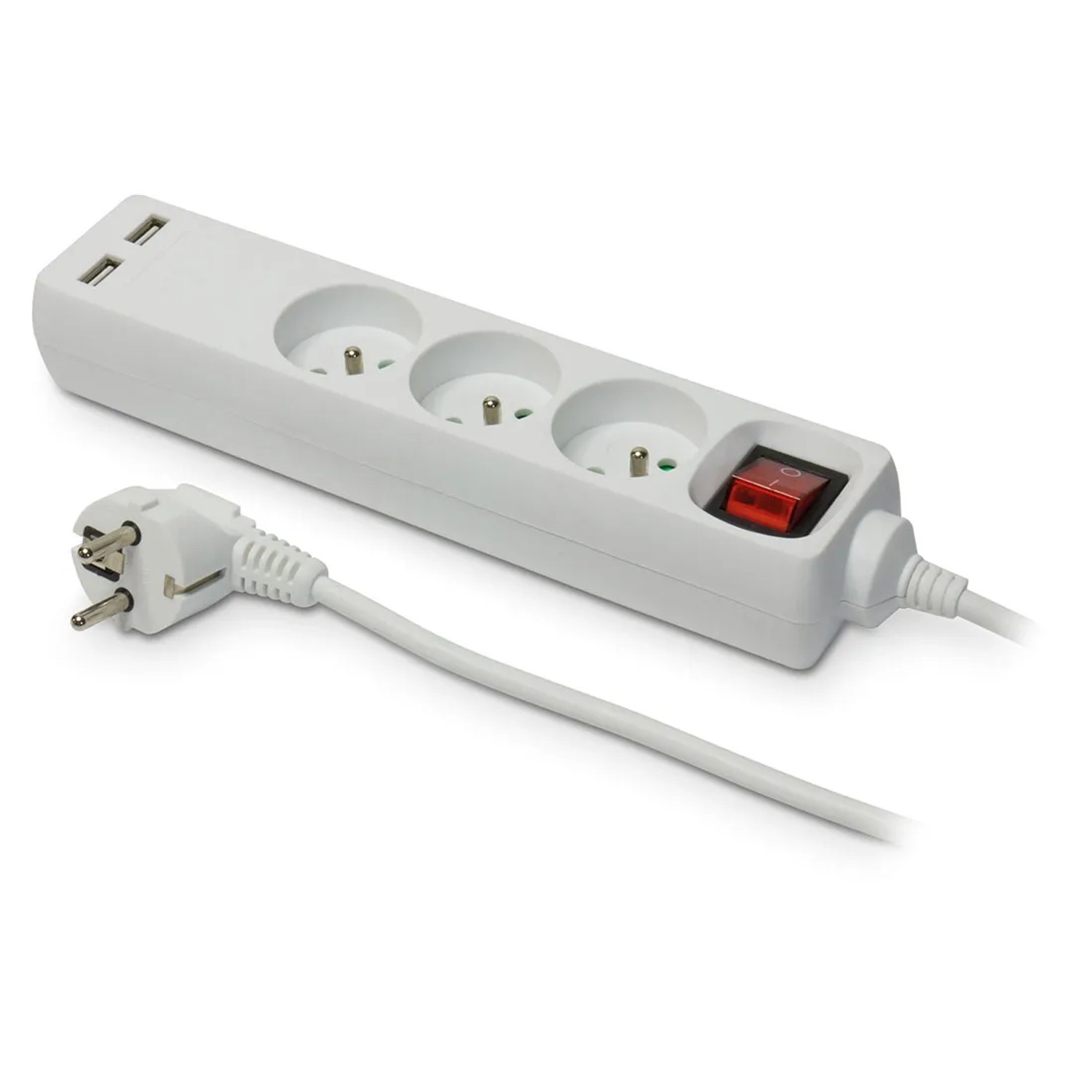 Przedłużacz 3-gniazdkowy z USB 3m Z/U