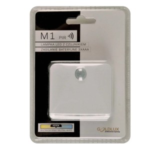 Goldlux Lampka podświetlająca LED M1 3xAAA czujnik PIR 4500K 15lm