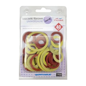 t.b.t. Zestaw 40 uszczelek, czerwone i żółte.